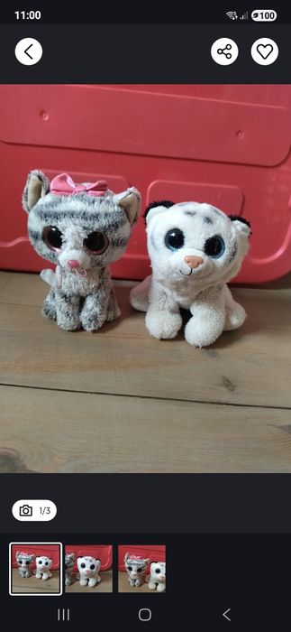 pluszak kotek ty boos beanie z duzymi oczami