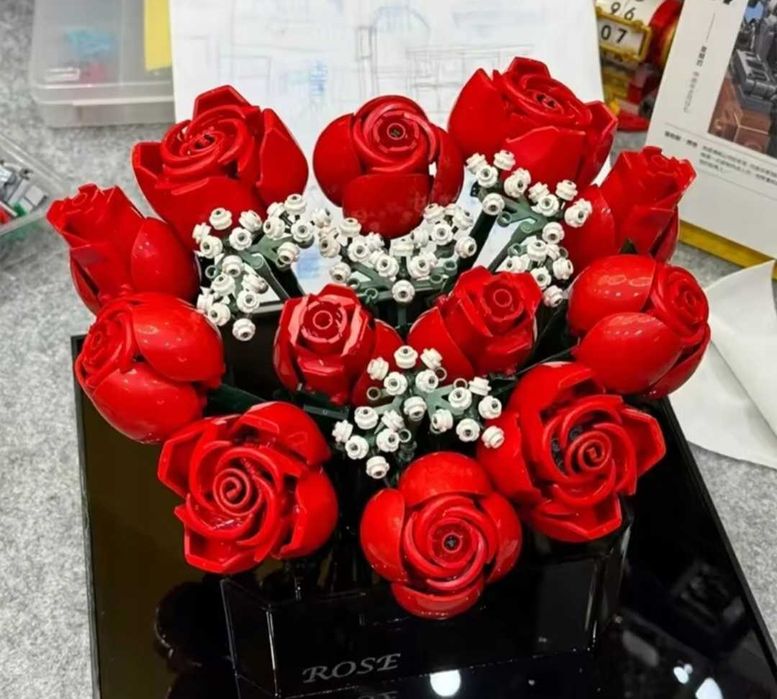 Klocki Kwiaty Bukiet róż Prezent Klocki dla dziewczynki