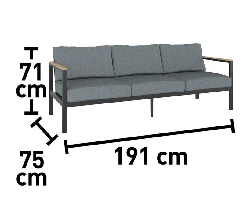 Komplet mebli wypoczynkowych ROBERVAL antracyt 4-częściowy