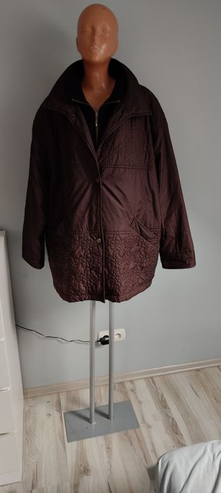 48 4XL 5XL 50 Fabiani kurtka damska parka brązowa brąz stójka
