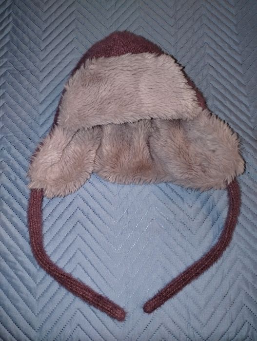 Ciepła wiązana czapka zimowa Pilotka 12-18 miesięcy