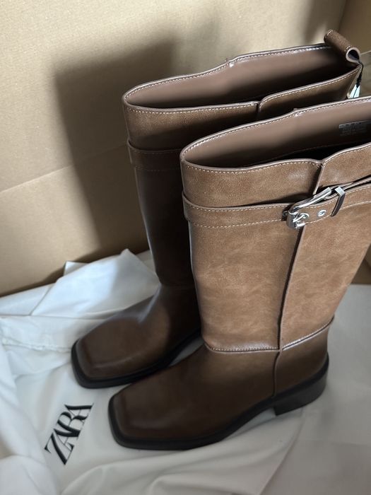 Нові чоботи сапоги zara труби черевики