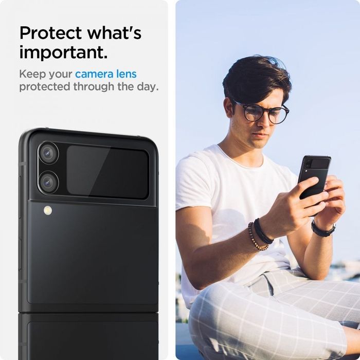 2X Szkło Na Aparat Spigen Optik Do Galaxy Z Flip 3 Black