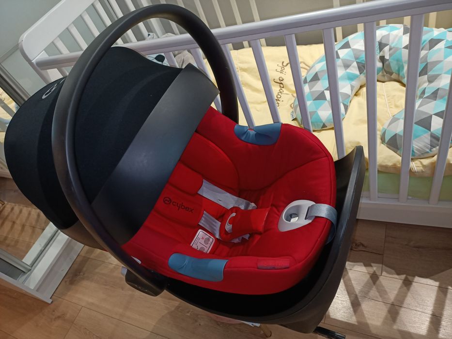 ZESTAW Łóżeczko Woodies + Fotelik z bazą Cybex Aton M I-Size + gratis