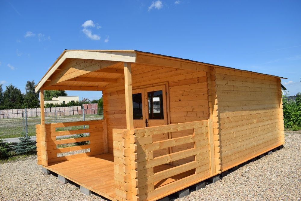 dostępny od ZARAZ solidny domek drewniany + taras*6x4*24 m2*ściany34mm