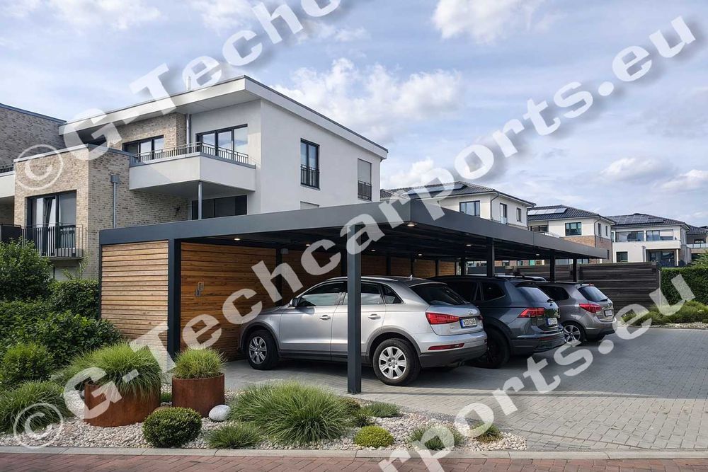 Carport stalowy 2 auta PREMIUM Podhale, wysoka nośność, Snieg strefa 5