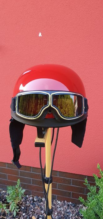 Kask orzeszek zabytkowy gogle prl