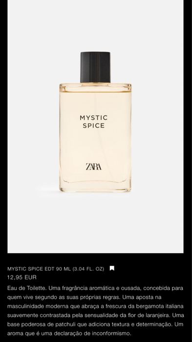 MYSTIC SPICE EDT 90 ML Zara NOVO