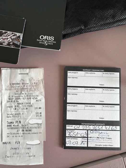 Oris TT1 Day Date (Grey Dial) – FULL SET z polskiego salonu, 1. właściciel