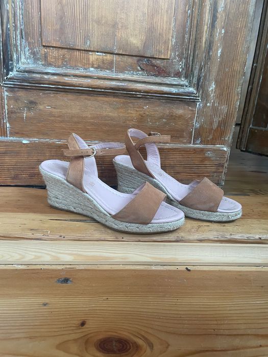 Pretty Ballerinas koturny Deborah sandały espadryle skóra skórzane
