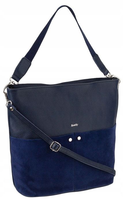 prostokątna, duża torba shopper ze skóry naturalnej - rovicky