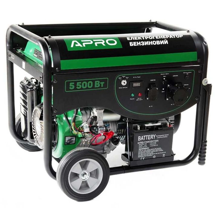 Генератор бензиновий APRO 5.5 кВт, Електричний пуск