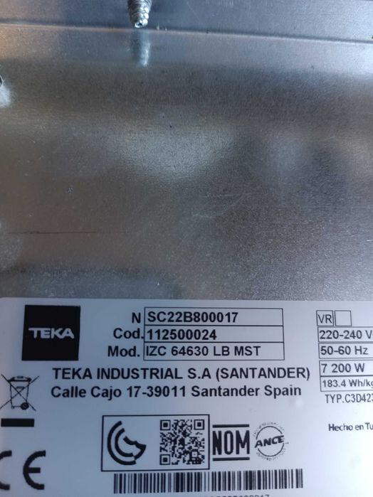 Placa Indução Teka 60cm MasterSense – IZC 64630 LB MST – Como Nova