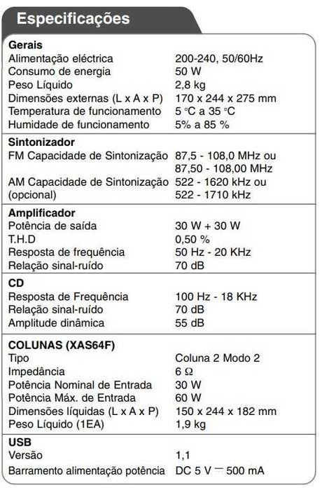 Aparelhagem LG XA64-D0U | Para Peças