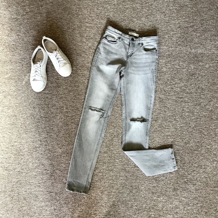 Сірі джинси скіні з високою посадкою calliope, джинсы с завышенной