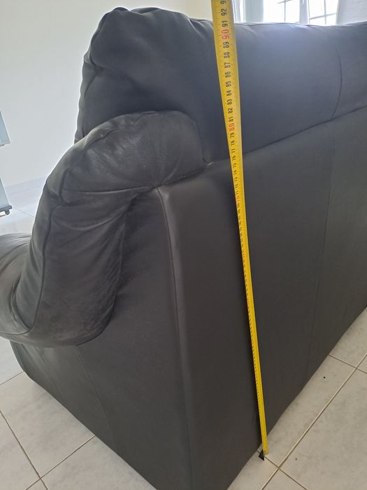 Sofa 3 Lugares Pele Genuina