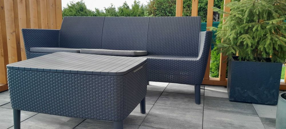Keter Salemo Sofa ogrodowa 3-Osobowa Grafitowa + stolik za 300 zł