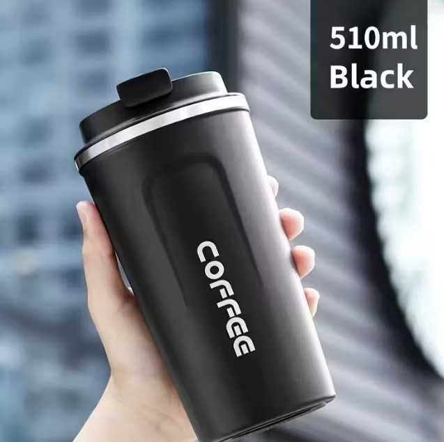 Kubek/termos na kawe w podróż czarny 510 ml