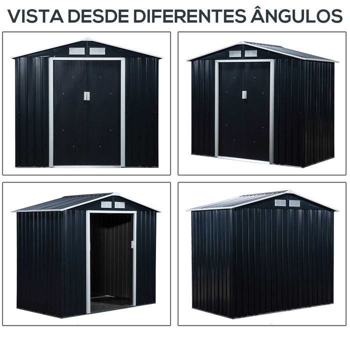 Abrigo de Jardim 213x130x185 cm — Durabilidade Máxima