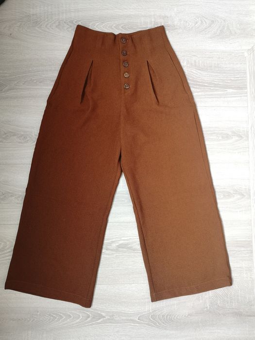 Кюлоты плаццо брюки штаны, высокая посадка, завышенная талия