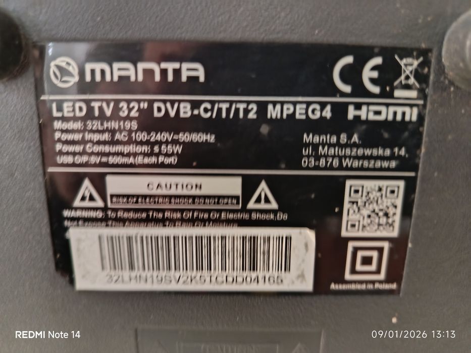 Tv MANTA  de 32 polegadas com avaria