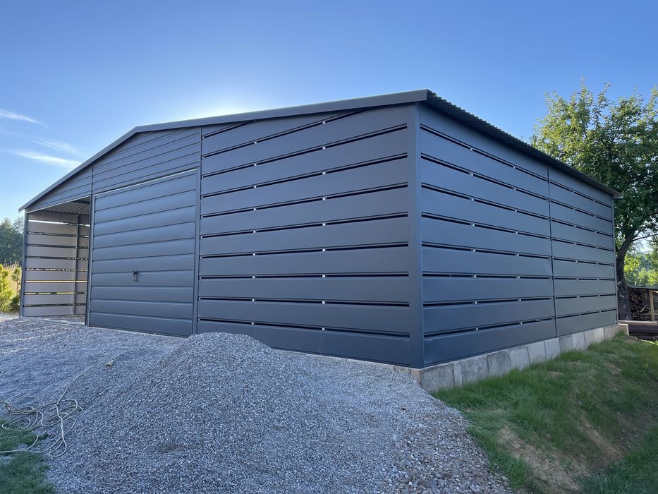 Garaż bladzany 6x5, plus wiata 3x5, plus pomieszczenie dospodarcze 3x5