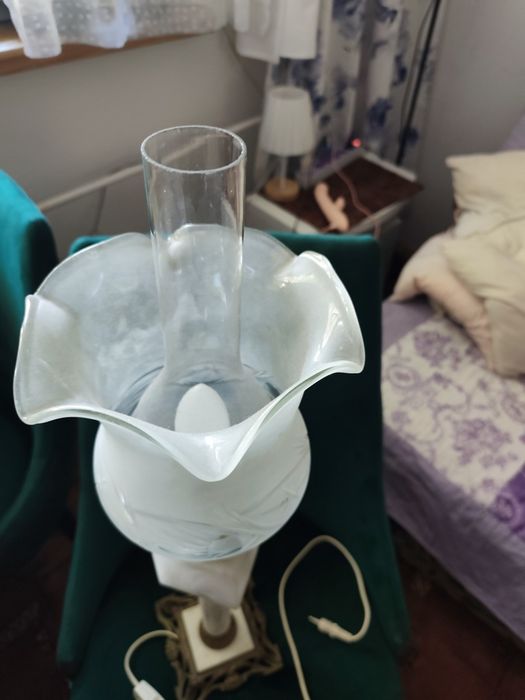 Lampa kolumnowa mosiądz onyks