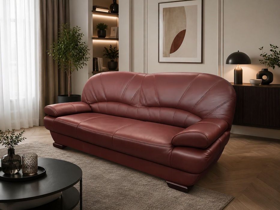 Wersalka kanapa sofa tapczan PORTO funkcja rozkładana prawdziwa skóra
