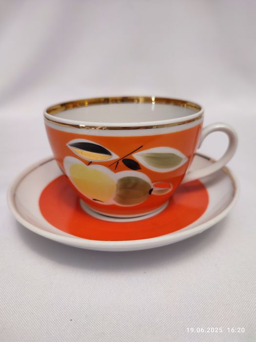 Чайный сервиз "Золотое яблоко" Полонное. "Лилия" Коростень. СССР ретро