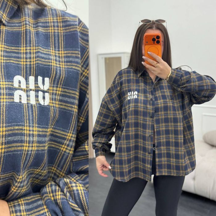 Жіноча стильна сорочка у клітинку