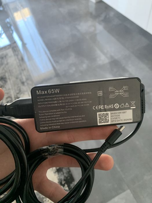 Зарадка блок живлення 65W Type-C для ноутбіків