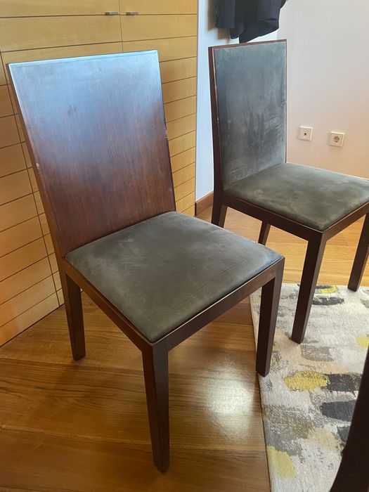 4 cadeiras de madeira (designer)para mesa de jantar