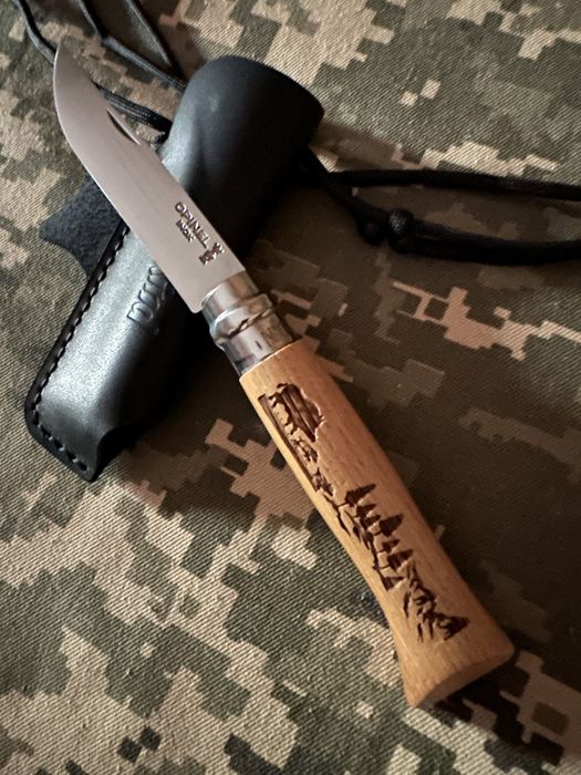Ніж Opinel Engraved Animalia №8 Wild Boar дуб, ніж туристичний