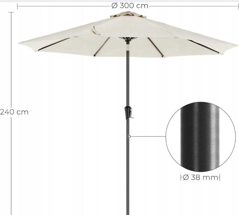 Parasol Songmics beże i brązy 300 x 240 cm