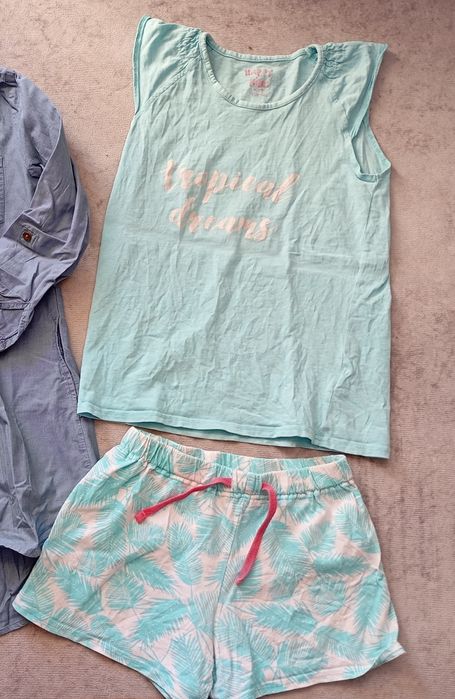 Zestaw paka ubrań  dla dziewczynki na lato r. 134