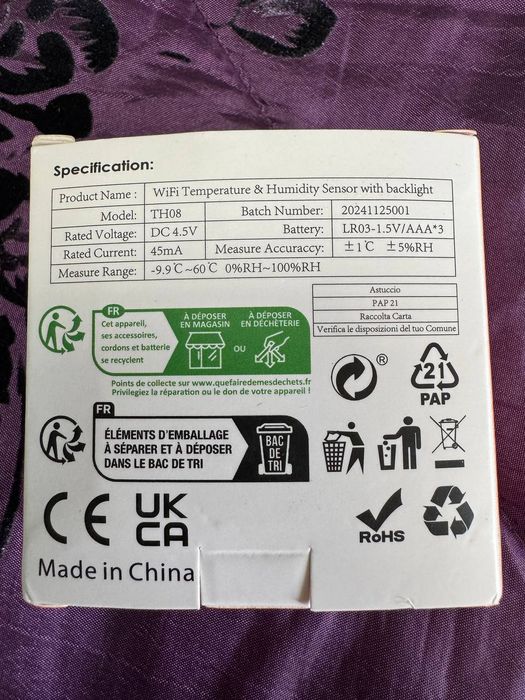 Термогігрометр Tuya Zigbee TH08