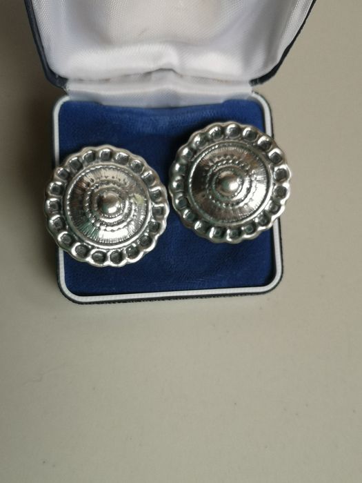 srebrne klipsy vintage
