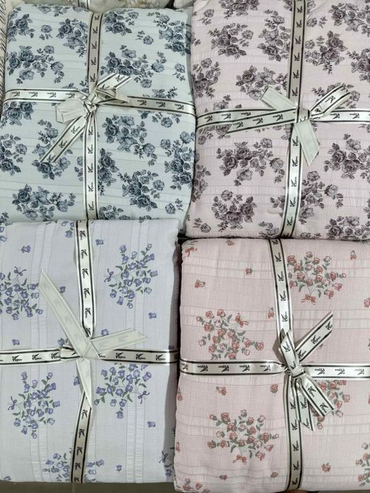 Комбіновані кольорові жаті комплекти постільної білизни "Жатка" Koloco