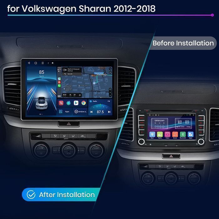 VW Sharan – Radio Android 15 13.1" CarPlay Android Auto GPS Nawigacja Stacja Multimedialna WiFi Bluetooth DSP PL 2GB/32GB