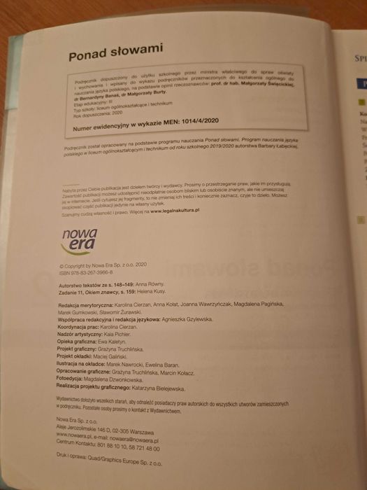 Ponad słowami. Klasa 2, część 1 i część 2 - komplet