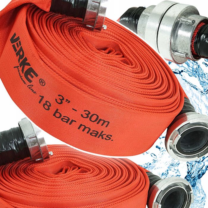 WĄŻ STRAŻACKI PARCIANY DO Wody Brudnej Szamba 3 CALE 30M Ze Złączkami