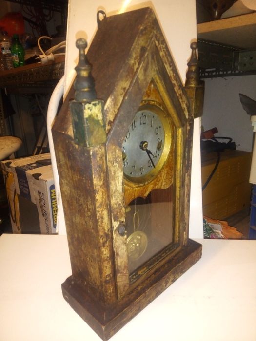 antigo relógio de capela WATERBURY small Gothik V. P.-á trabalhar
