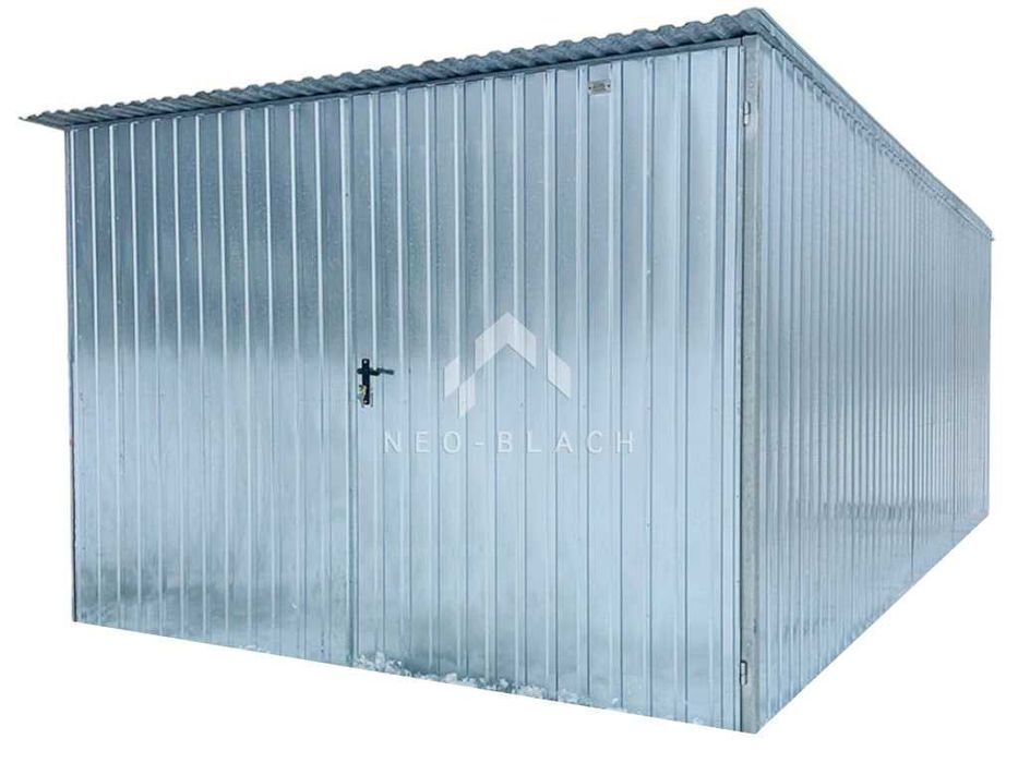 Blaszak - Garaż Blaszany 3X6M Brama - Ocynk Dach Spad W Tył Nb122