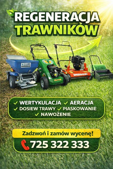 Regeneracja trawników, wertykulacja, aeracja , piaskowanie