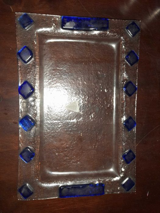 Conjunto de copos de vido azul com tabuleiro