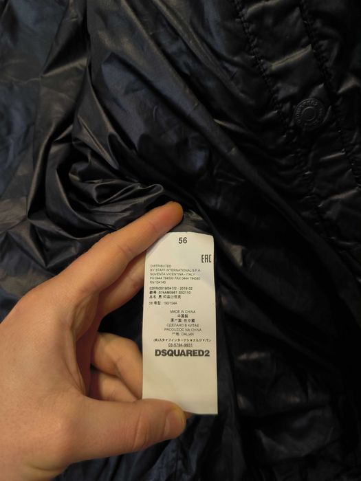 Kurtka Dsquared2 DSQ2 Puchowa Zimowa Czarna Logo Męska