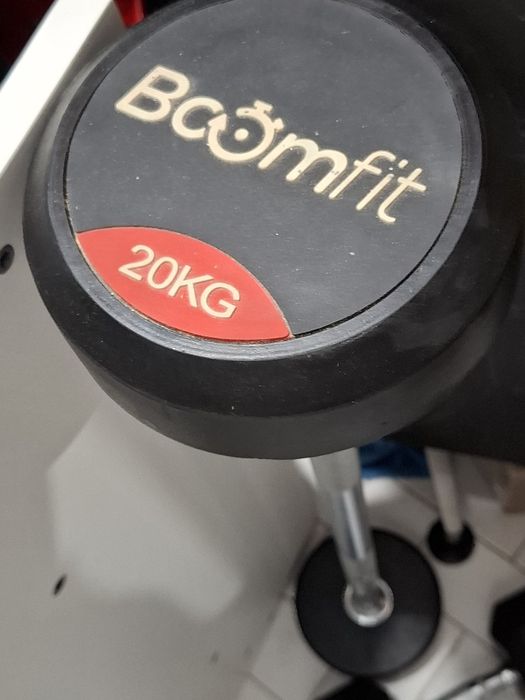 Barra Peso Fixo 20Kg BOOMFIT + Halter 15kg Newfit de musculação