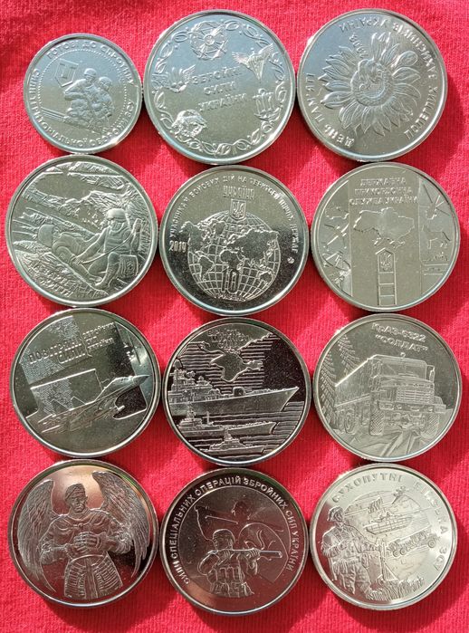 РОЛИ монет 27 видів ЗСУ 2018-2025 рр ( є також роздріб та комплекти )