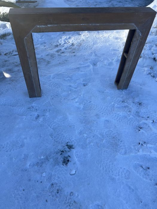 Półka dębowa zabudowa kominka nadstawka