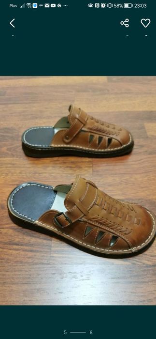 Skórzane Klapki Męskie Lekkie